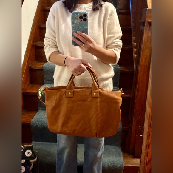 Clare V Tan Crossbody Messenger Bag - Picture 6 of 14